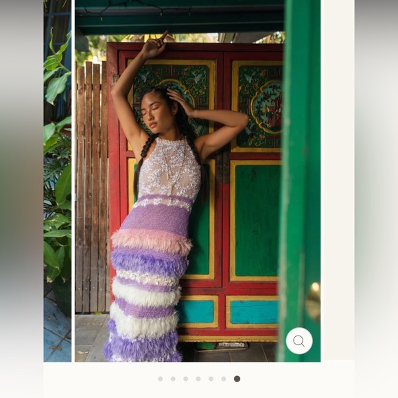 Andreeva Mulitcolor Knit Dress Handmade Unique Size 6 - Picture 9 of 15